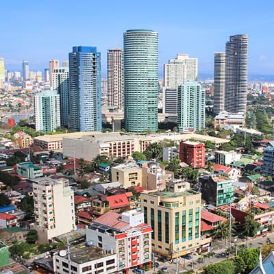 Modern skyline of Manila with high-rise buildings
