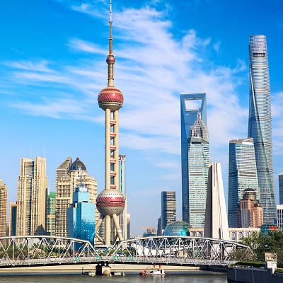 Shanghai skyline featuring the Oriental Pearl Tower