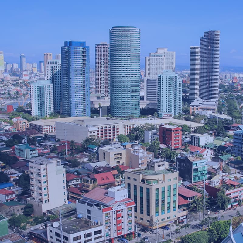 Modern skyline of Manila with high-rise buildings
