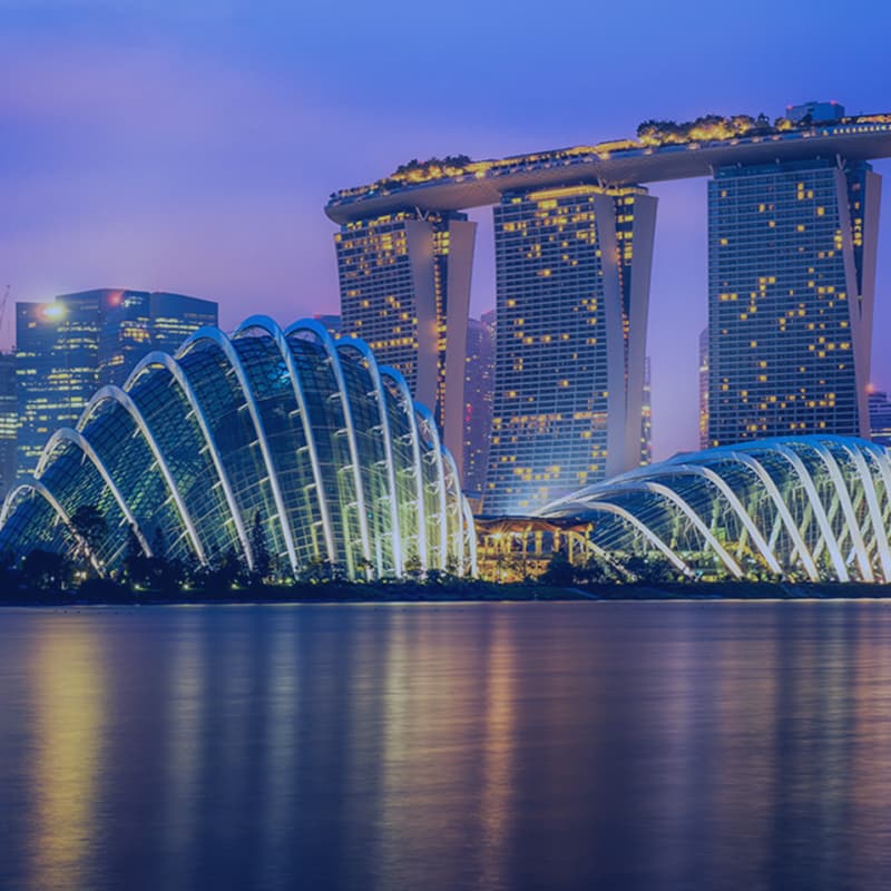 Night view of the Marina Bay area in Singapore
