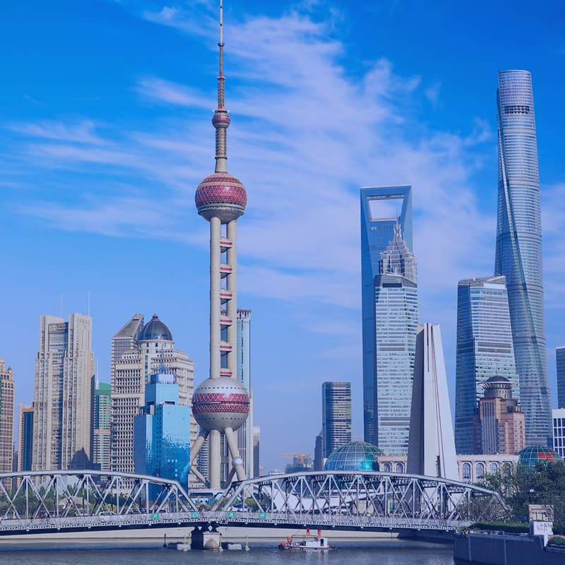 Shanghai skyline featuring the Oriental Pearl Tower