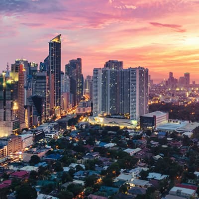 Modern skyline of Manila with high-rise buildings